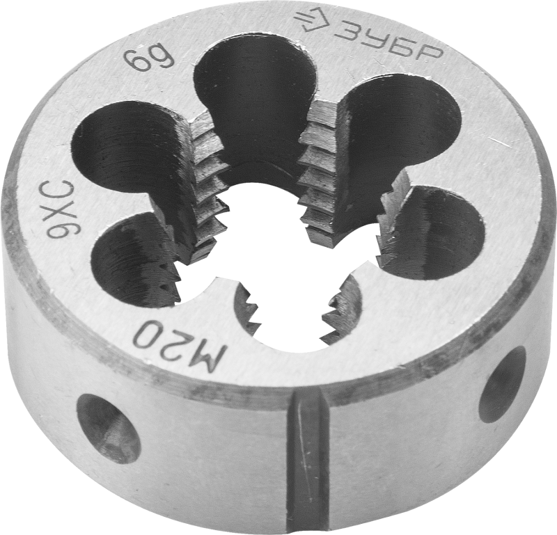 Плашка ЗУБР "МАСТЕР" круглая ручная для нарезания метрической резьбы, М20 x 1,5 