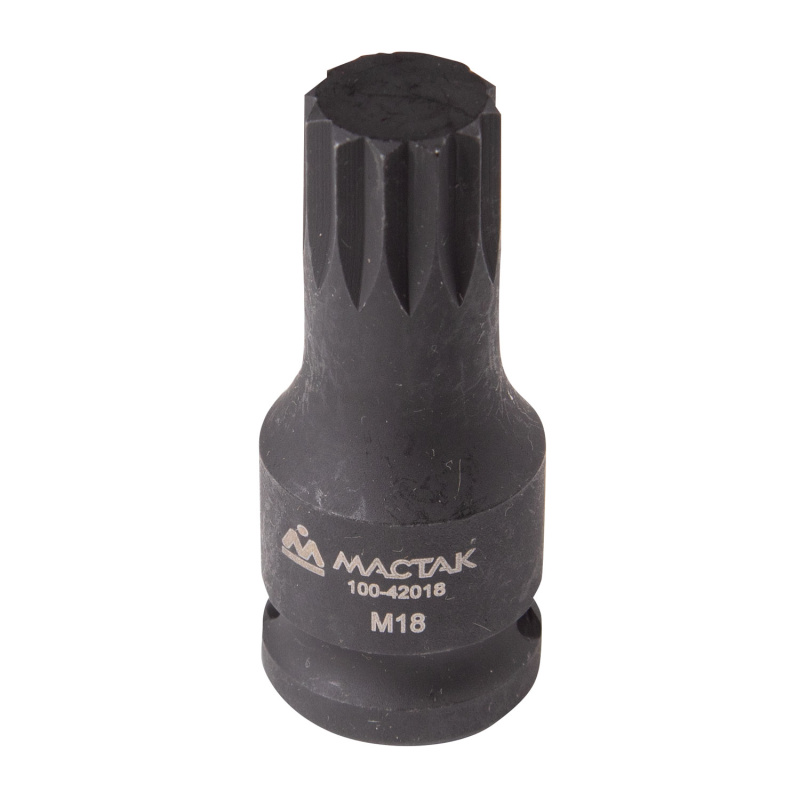 МАСТАК Торцевая насадка 1/2", SPLINE, M18 для болта задней ступицы VAG 100-42018
