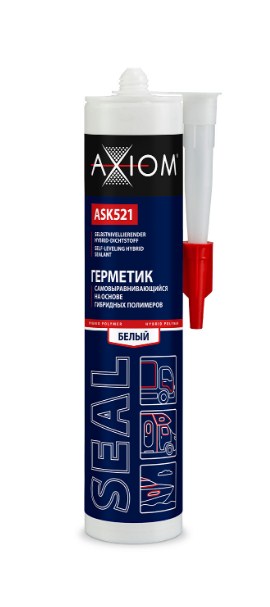 Герметик самовыравнивающийся SEAL на основе гибридных полимеров белый | ШОР 280 мл AXIOM ASK521