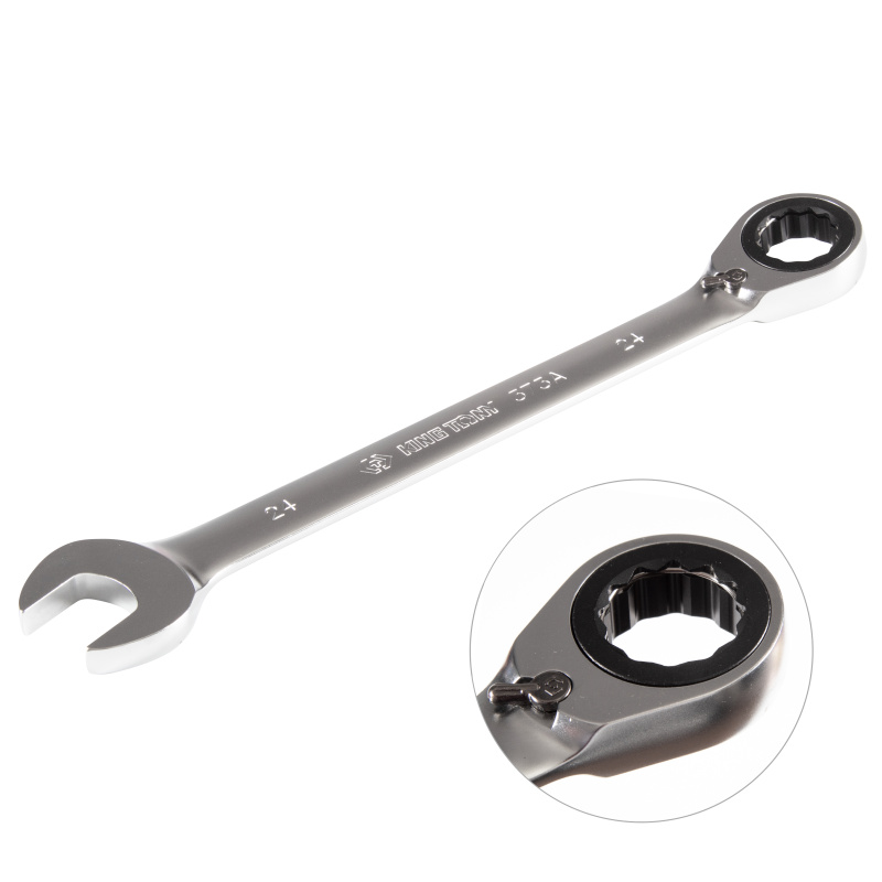 KING TONY Ключ трещоточный комбинированный с реверсом 24 мм 373A24M